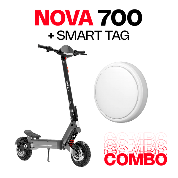 Combo Patineta Eléctrica Minca Nova 700 Ats + Smart Tag Negro
