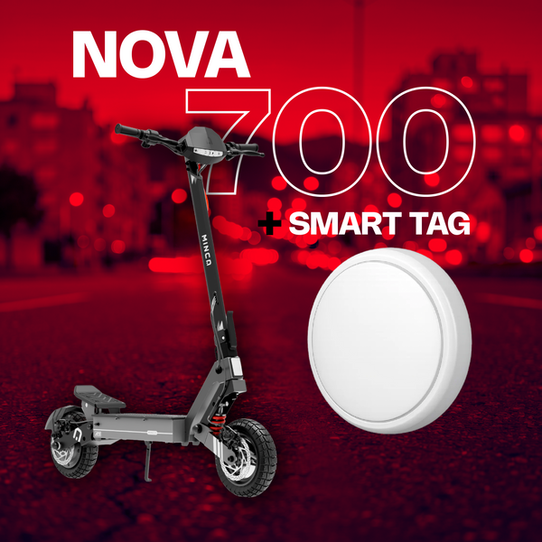 Combo Patineta Eléctrica Minca Nova 700 Ats + Smart Tag Negro