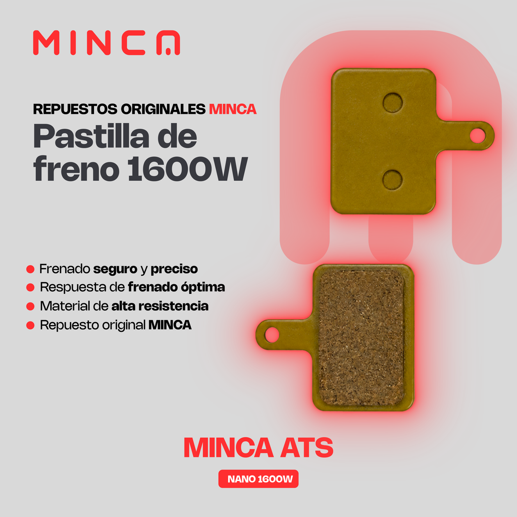 Pastillas de Freno delanteras para Patineta Eléctrica ATS Core 1600W