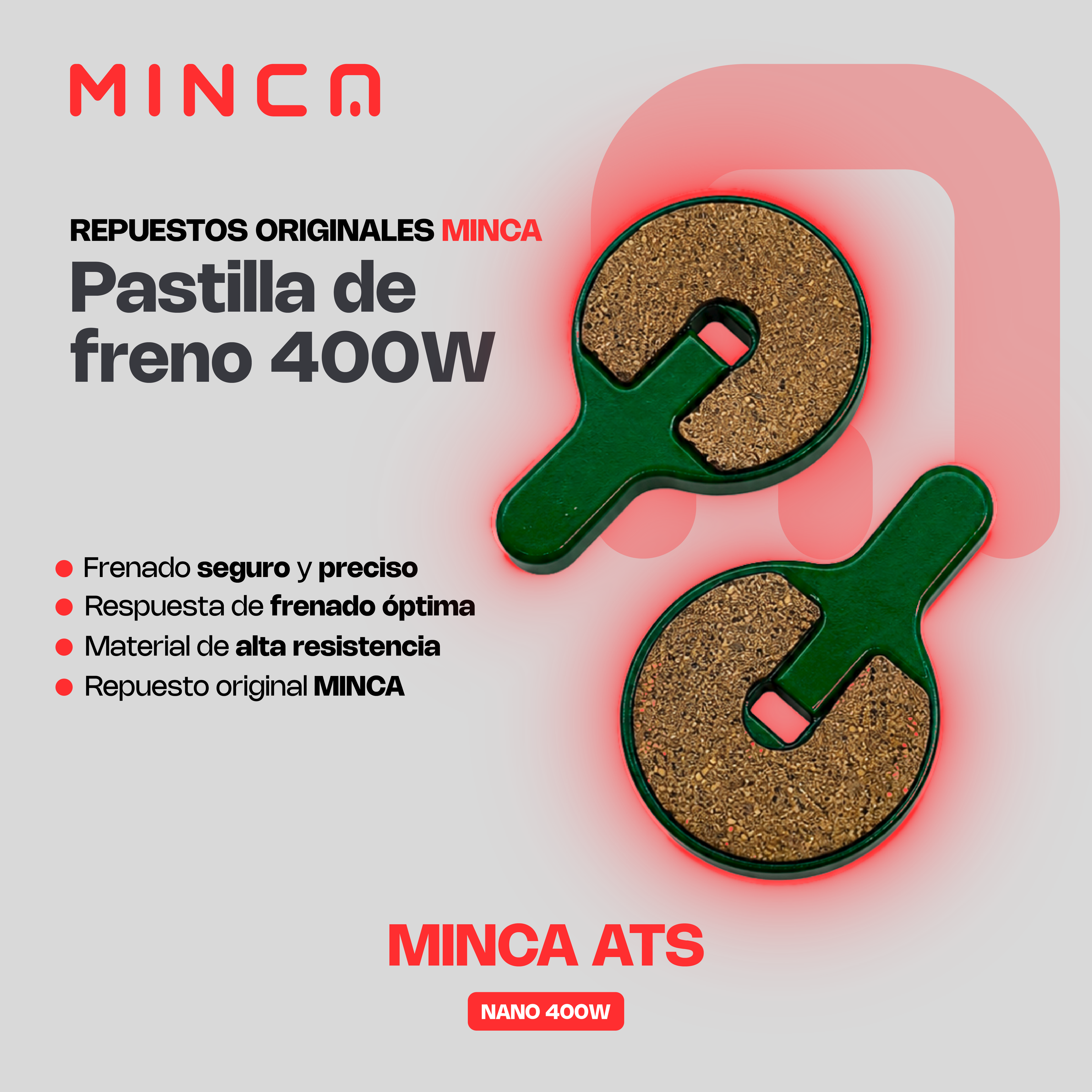 Pastillas de Freno para Patineta Eléctrica ATS Nano 400W