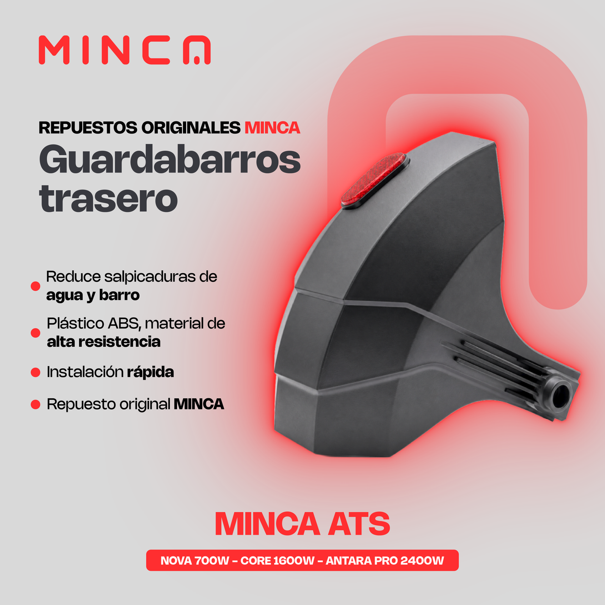 Guardabarros Trasero para Patineta Eléctrica ATS