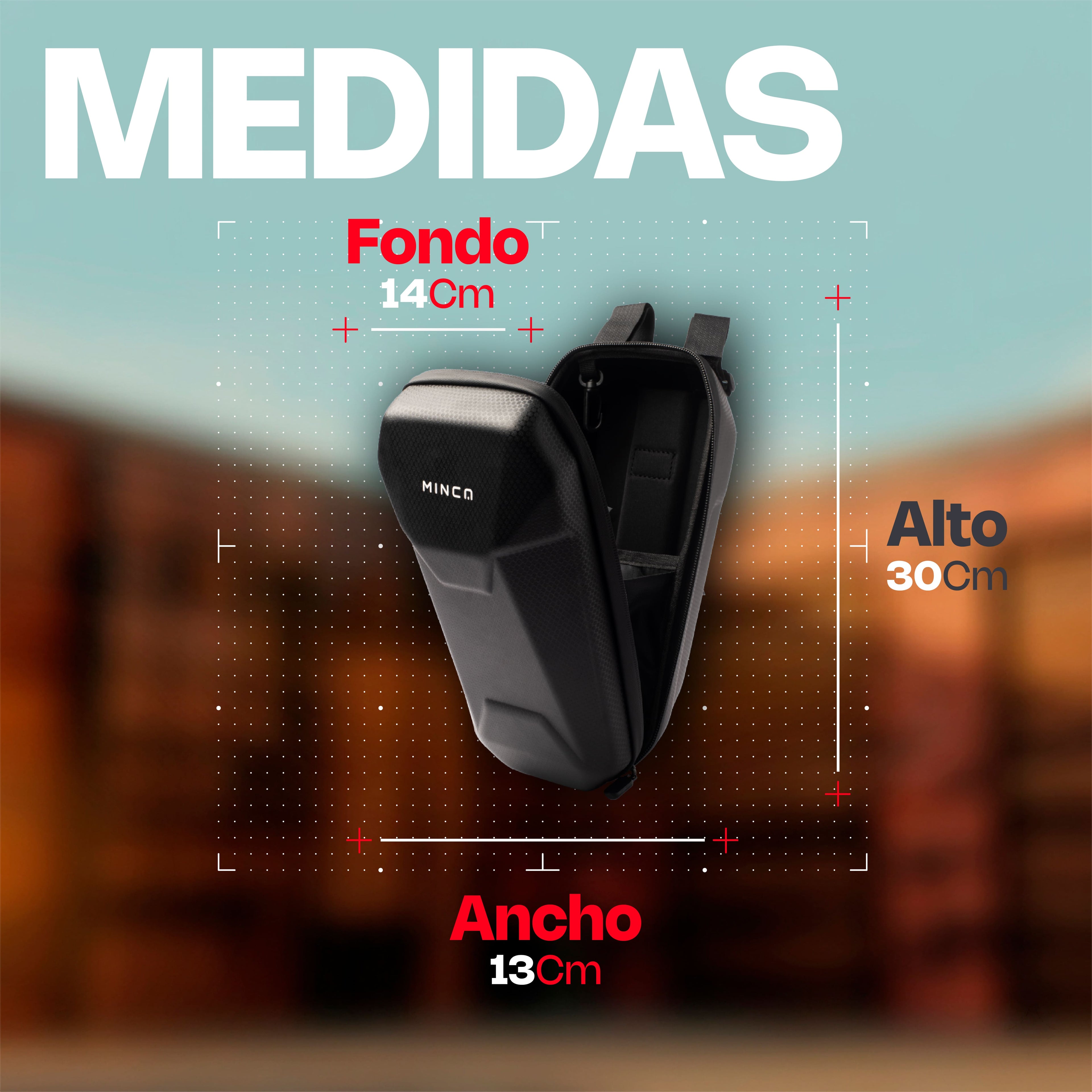 Combo Patineta Eléctrica Minca Core 1600 ATS + Maleta Gris Oscuro